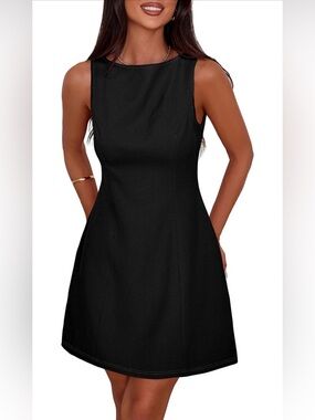 Black Sleeveless Mini Dress